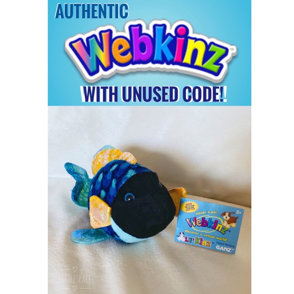 Webkinz Lil’ Kinz Blue Triggerfish 🐠 Rare with Code
